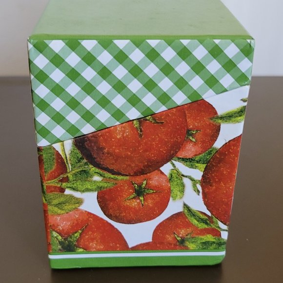 Recipe Card Holder Tomatoes Green Plaid Cards Index Cardboard Style Kitchen Cute - Picture 10 of 12